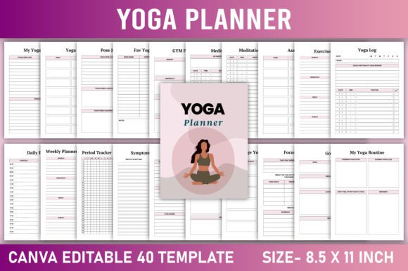 Download Editable Yoga Planner Canva Template - Premium Resources