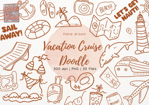 Download Vacation Cruise Doodle Hand Drawn - Premium Resources
